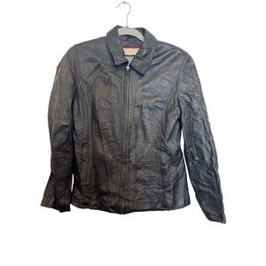 Vintage Wilsons Leather Black Thinsulate Insulated Jacket M Womens